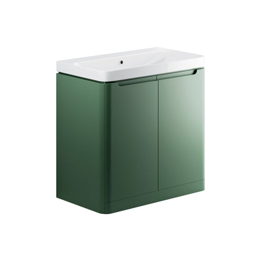 Nuvoro 805mm 2 Door Floor Standing Basin Unit - Matt Sage Green