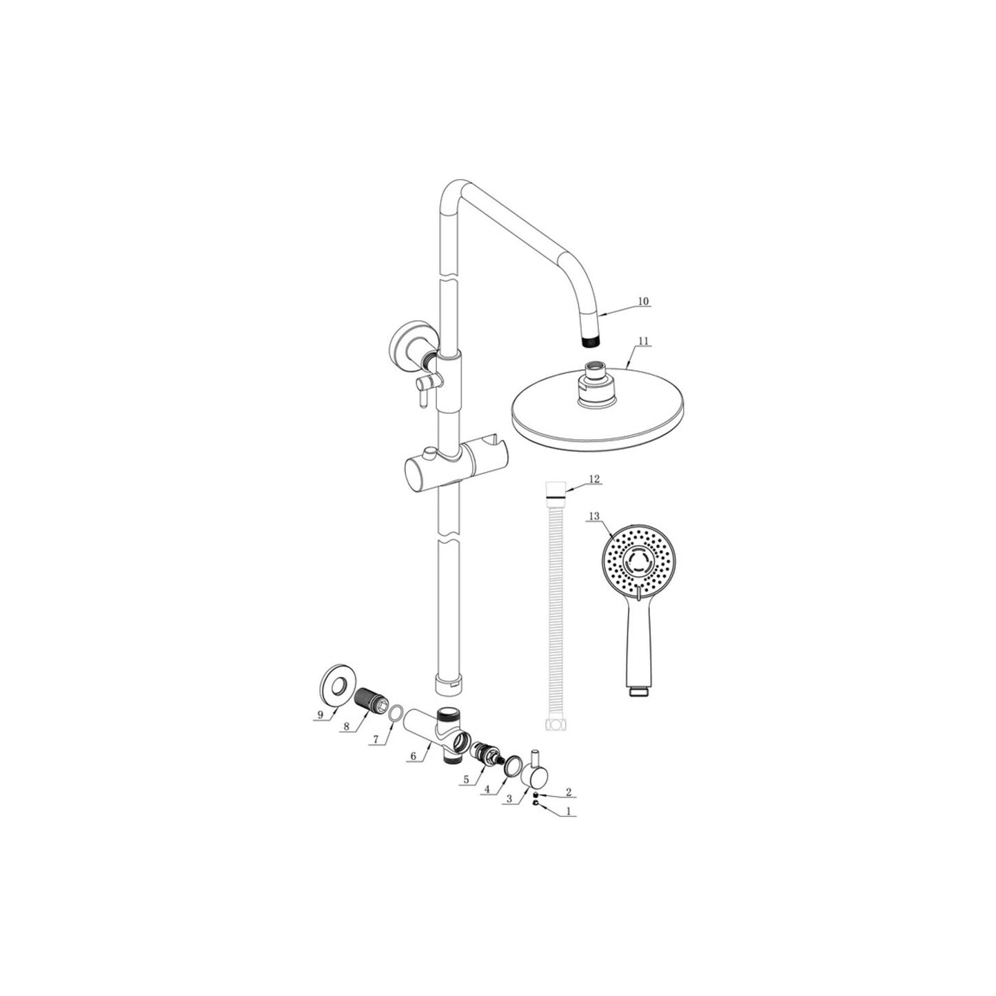 Brivana Round Shower Kit w/Overhead & Handset