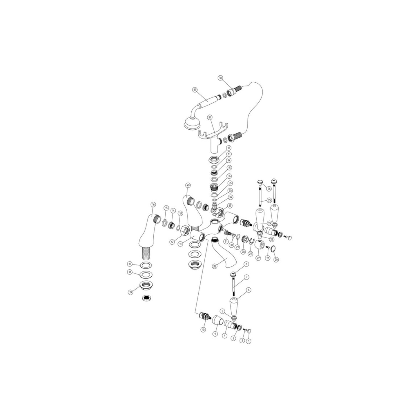 Lunet Bath/Shower Mixer - Chrome