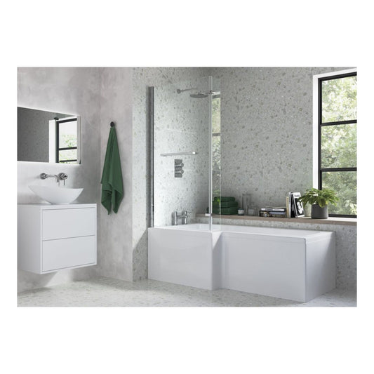 Vessari L Shape Supercast 0 Tap Hole Shower Bath Pack L 1700 X W 850 X H 560mm