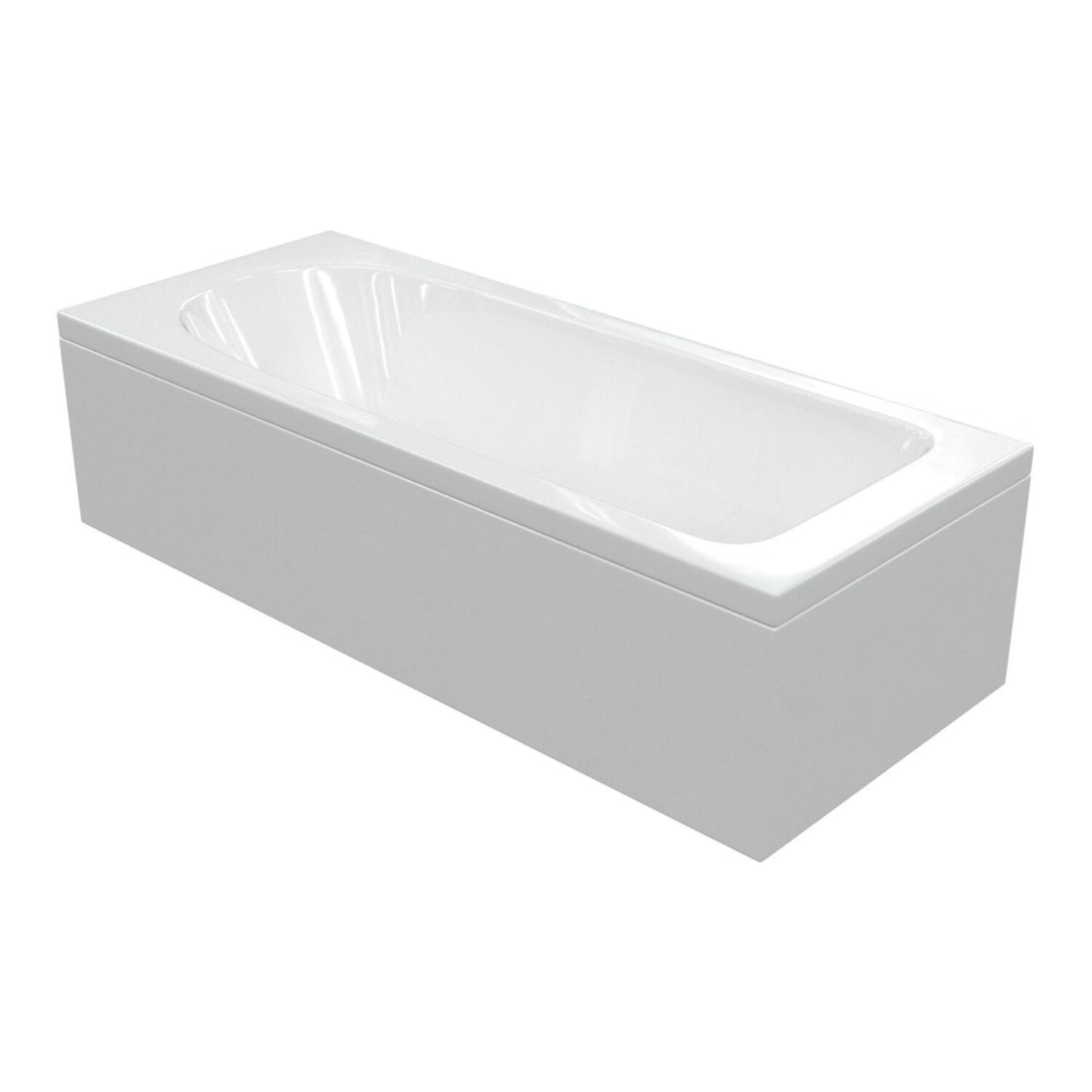 Yavari D Shape Single End 1700x700x550mm 2 Tap Hole Bath w/Legs