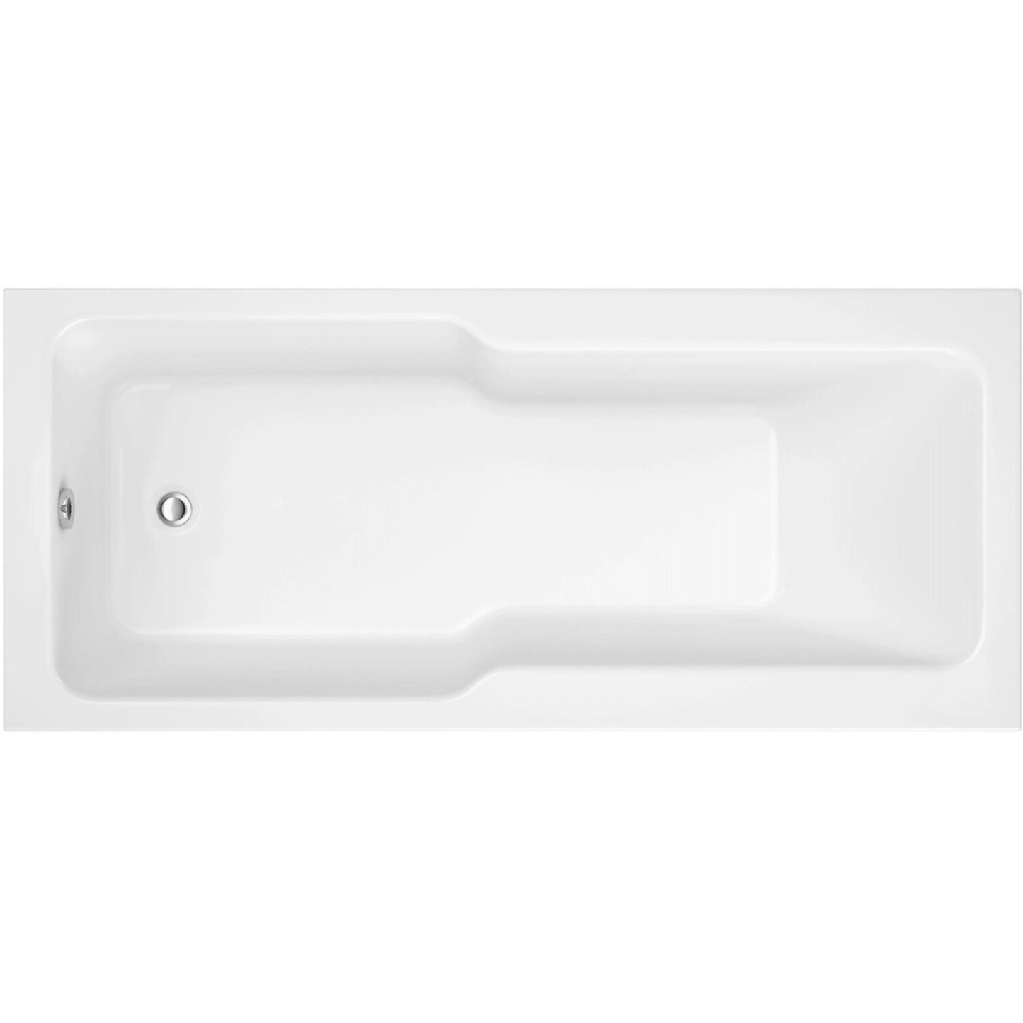 Wavira Straight 1700x750x550mm 0 Tap Hole "C" Shower Bath w/Legs