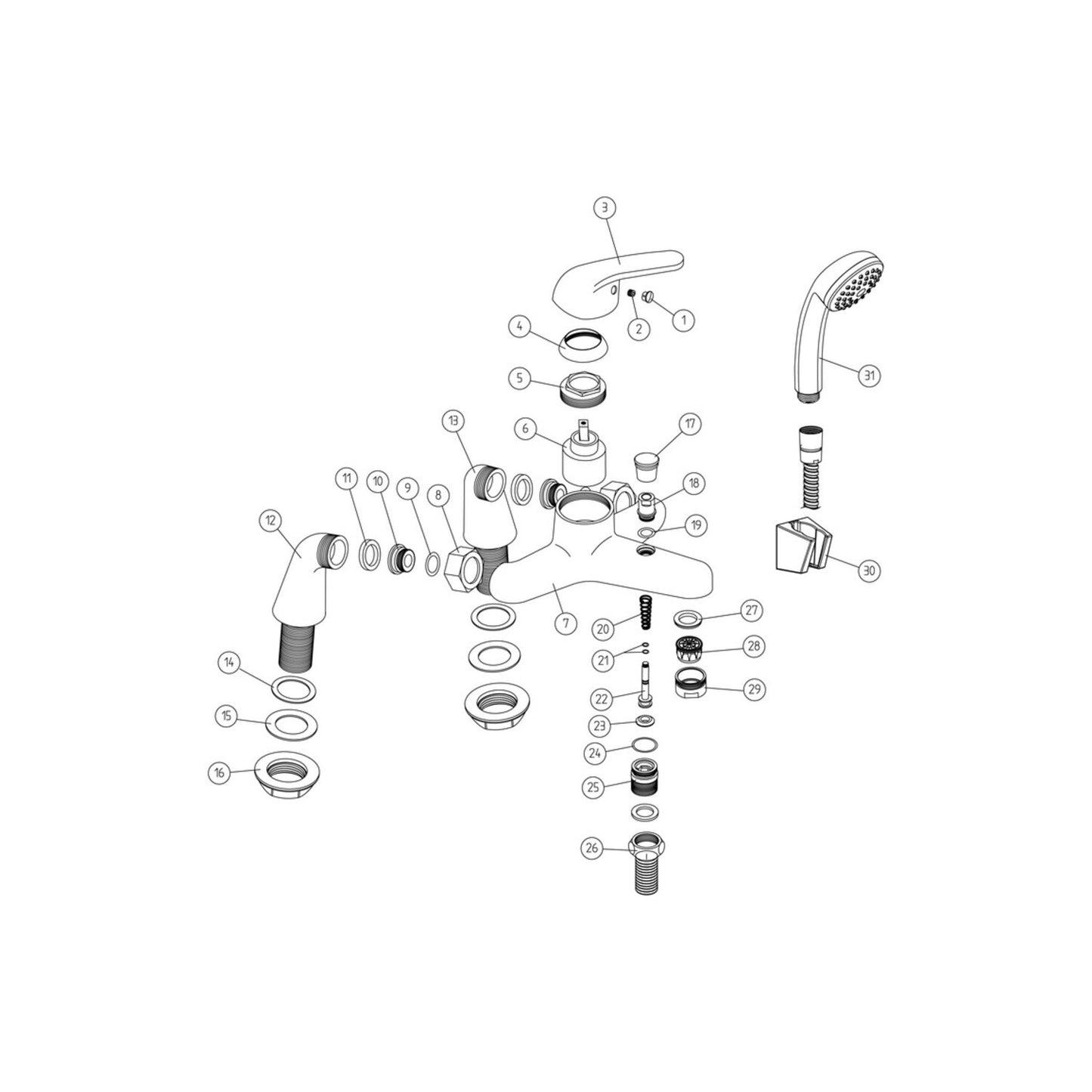 Novira Bath/Shower Mixer - Chrome