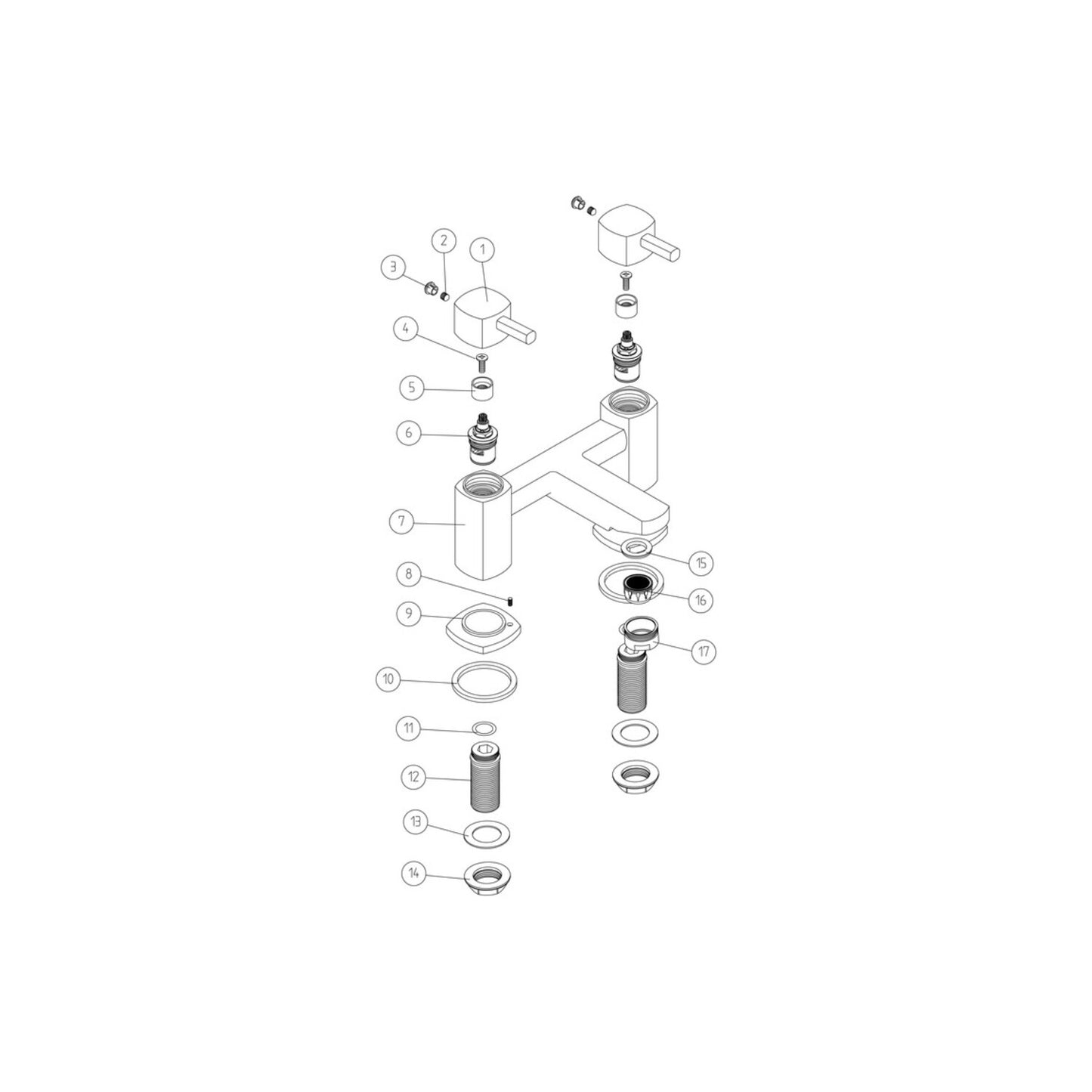 Wenari Bath Filler - Chrome