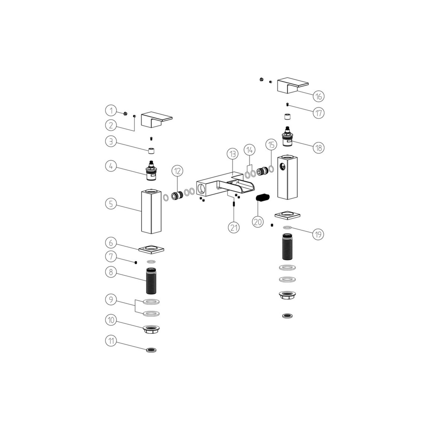 Kirell Bath Filler - Chrome