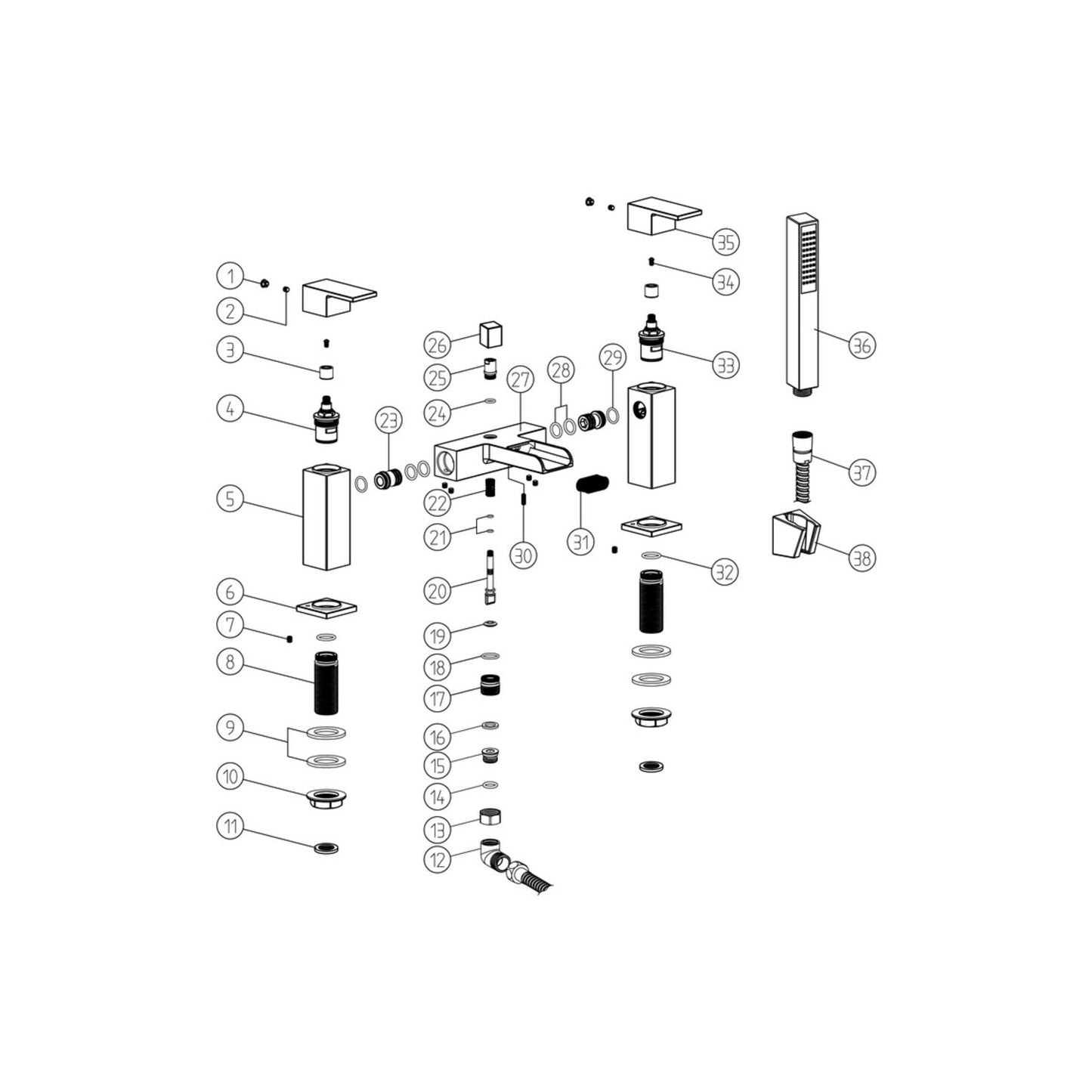 Kirell Bath/Shower Mixer - Chrome