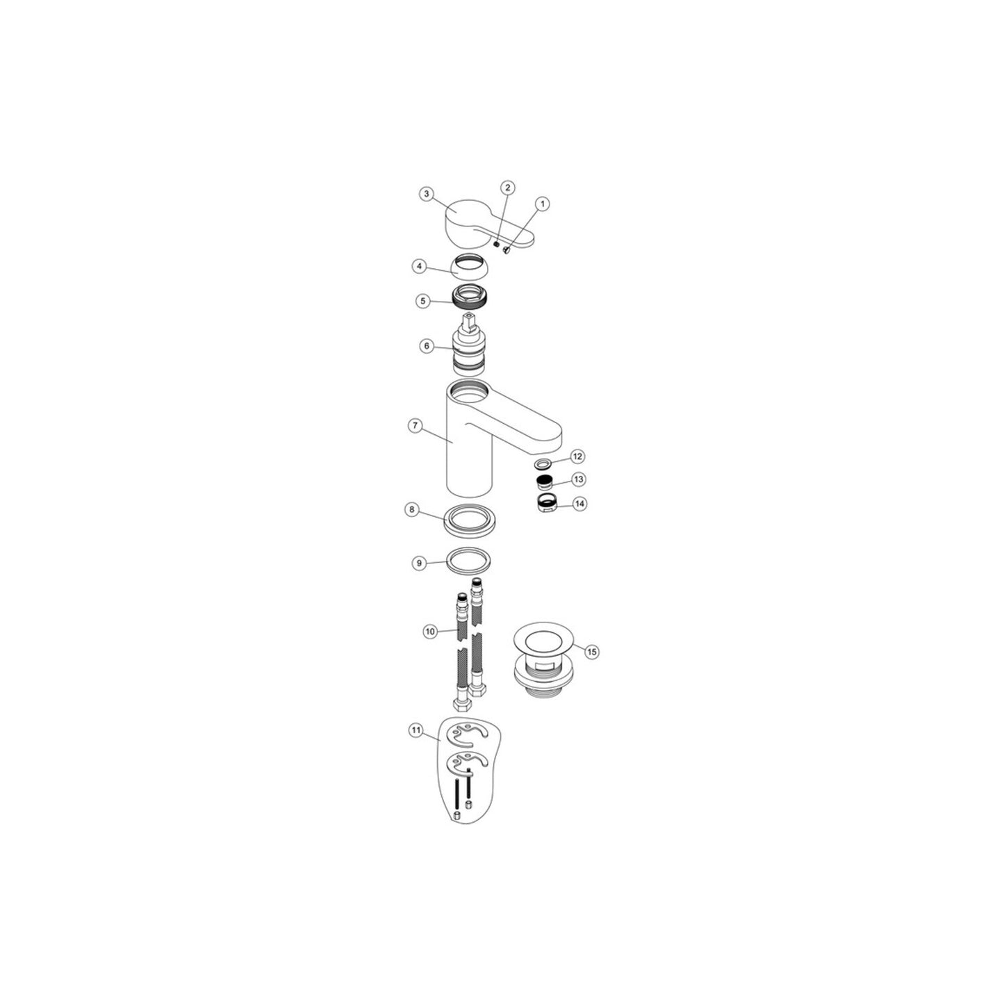 Auvion Basin Mixer & Waste - Chrome