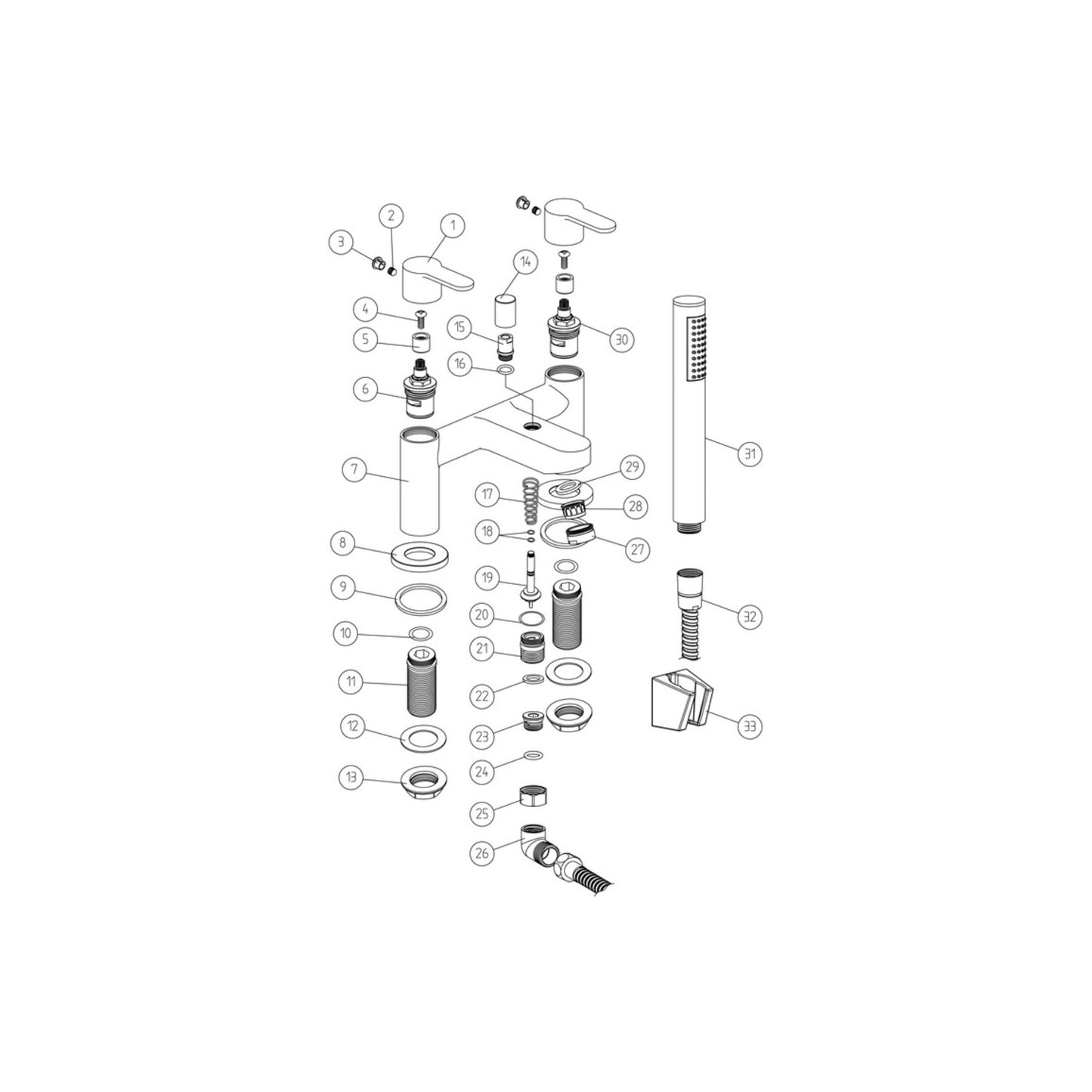 Auvion Bath/Shower Mixer & Shower Kit - Chrome