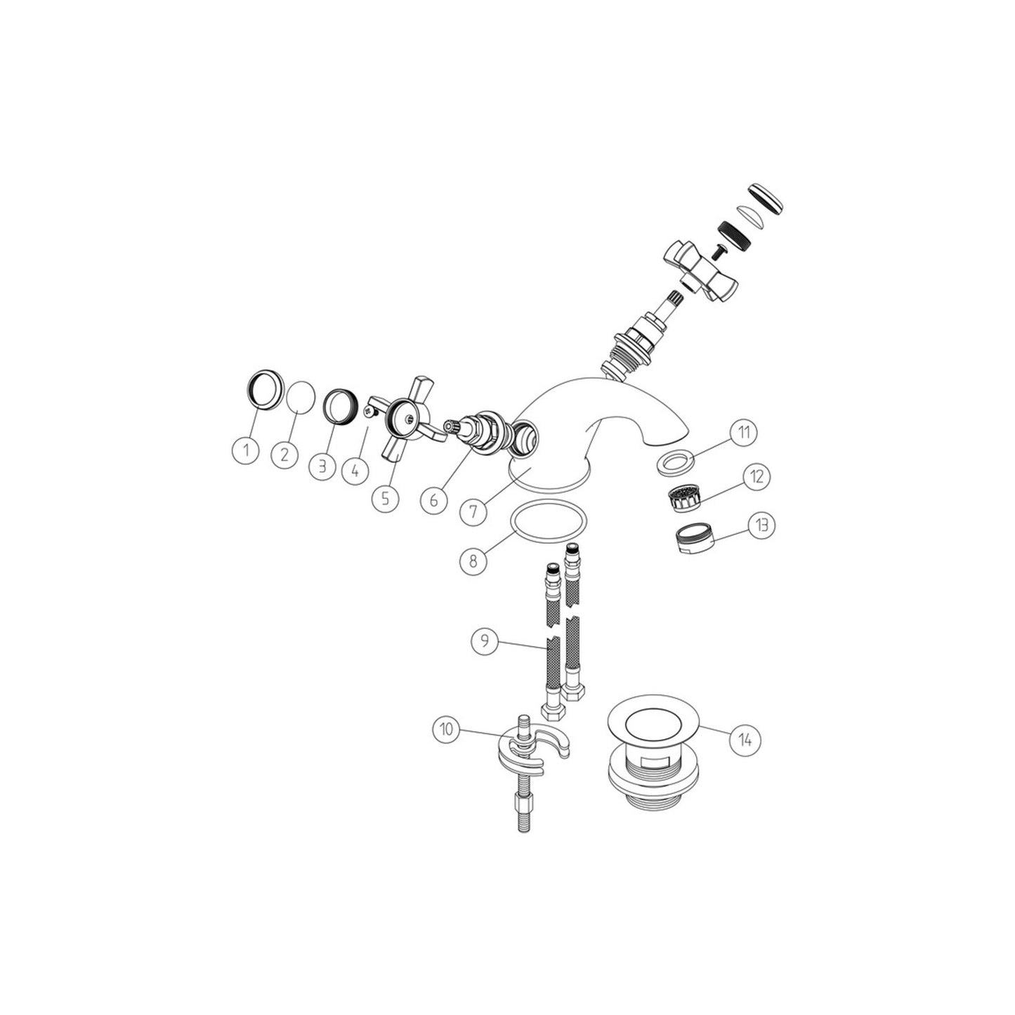 Elvra Basin Mixer & Waste - Chrome