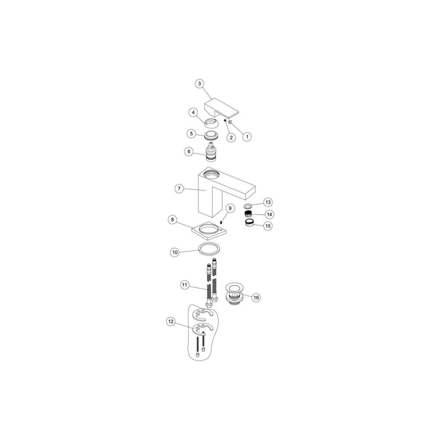 Yunel Basin Mixer & Waste - Chrome