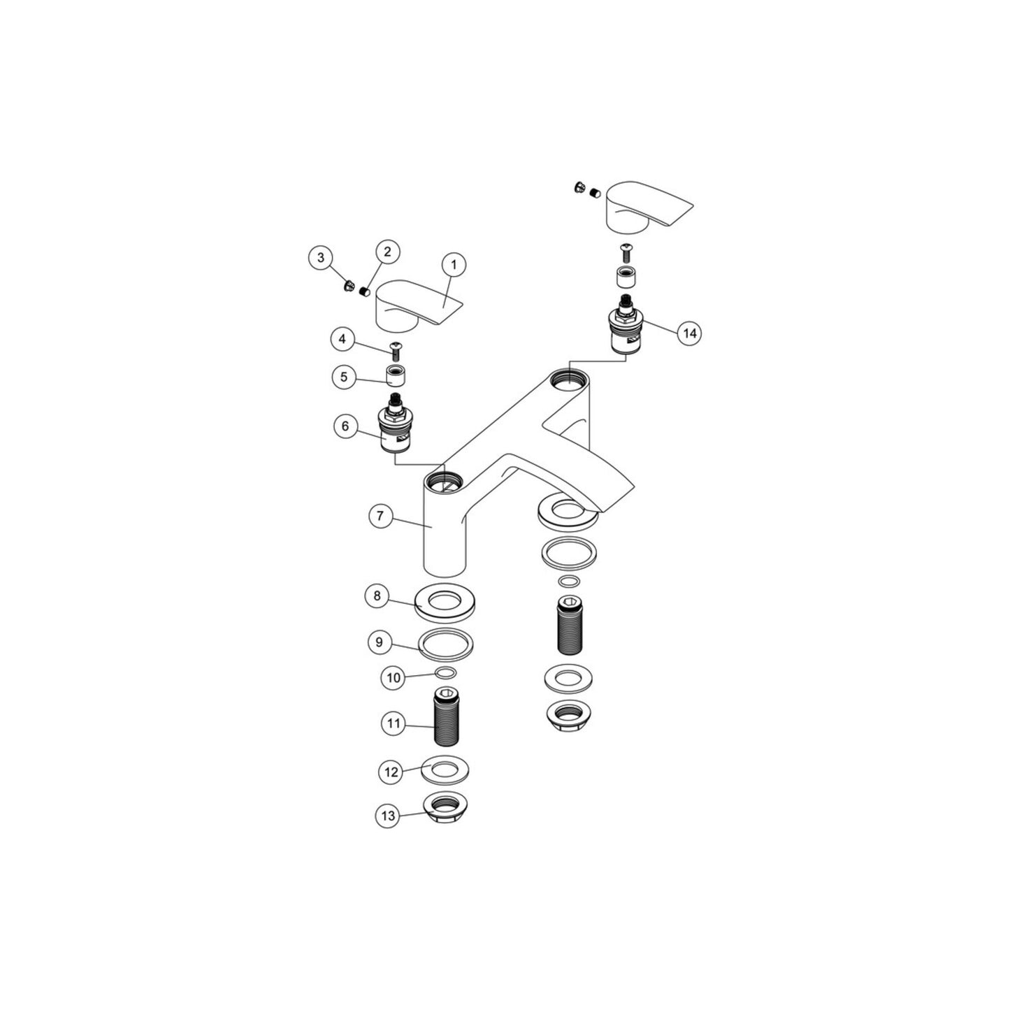Xerion Bath Filler - Chrome