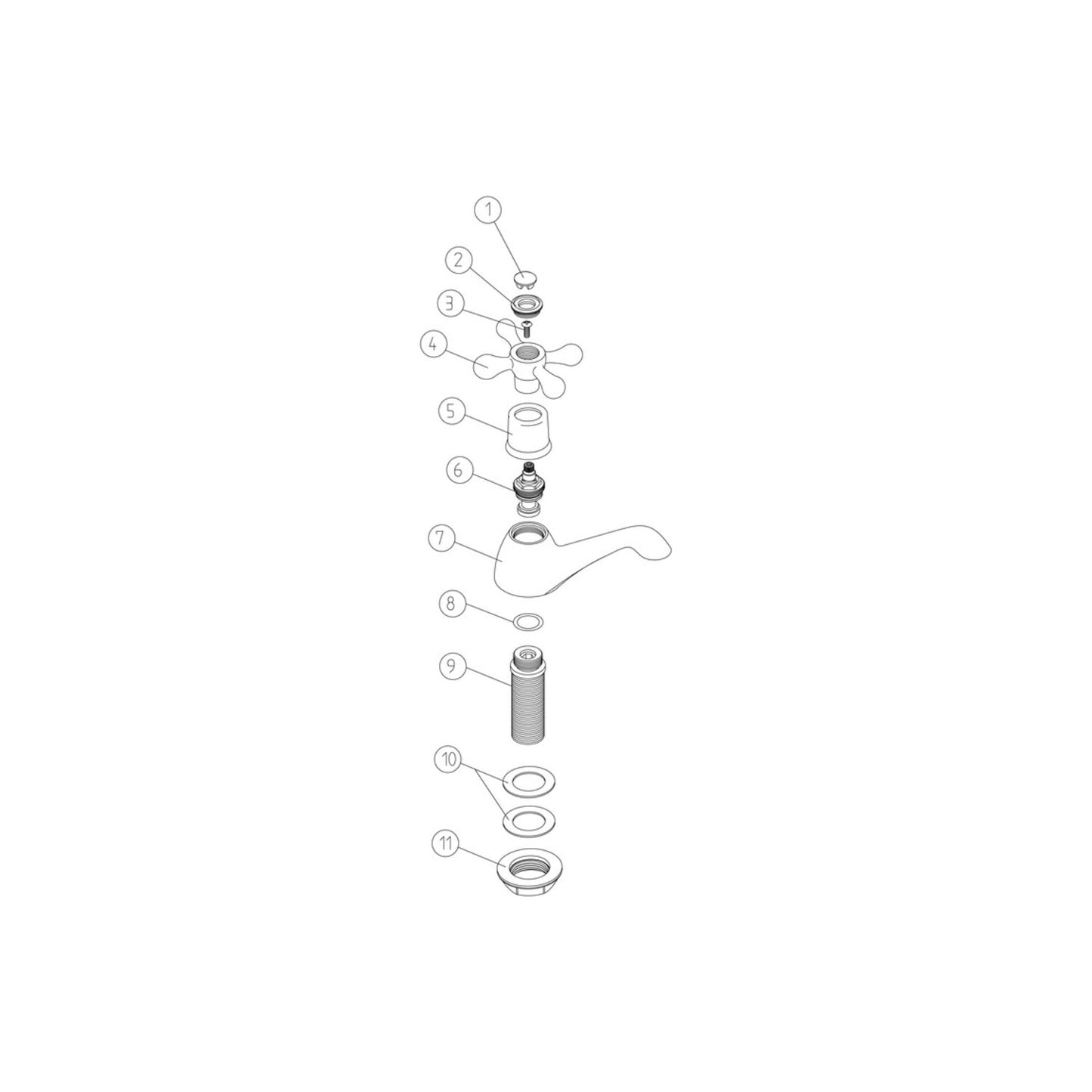 Tavari Basin Pillar Taps - Chrome