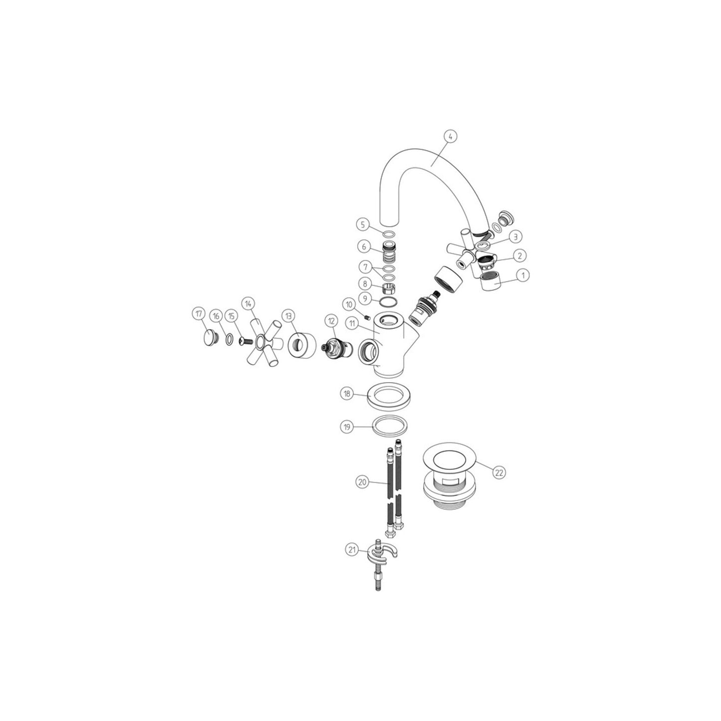 Ossian Basin Mixer - Chrome