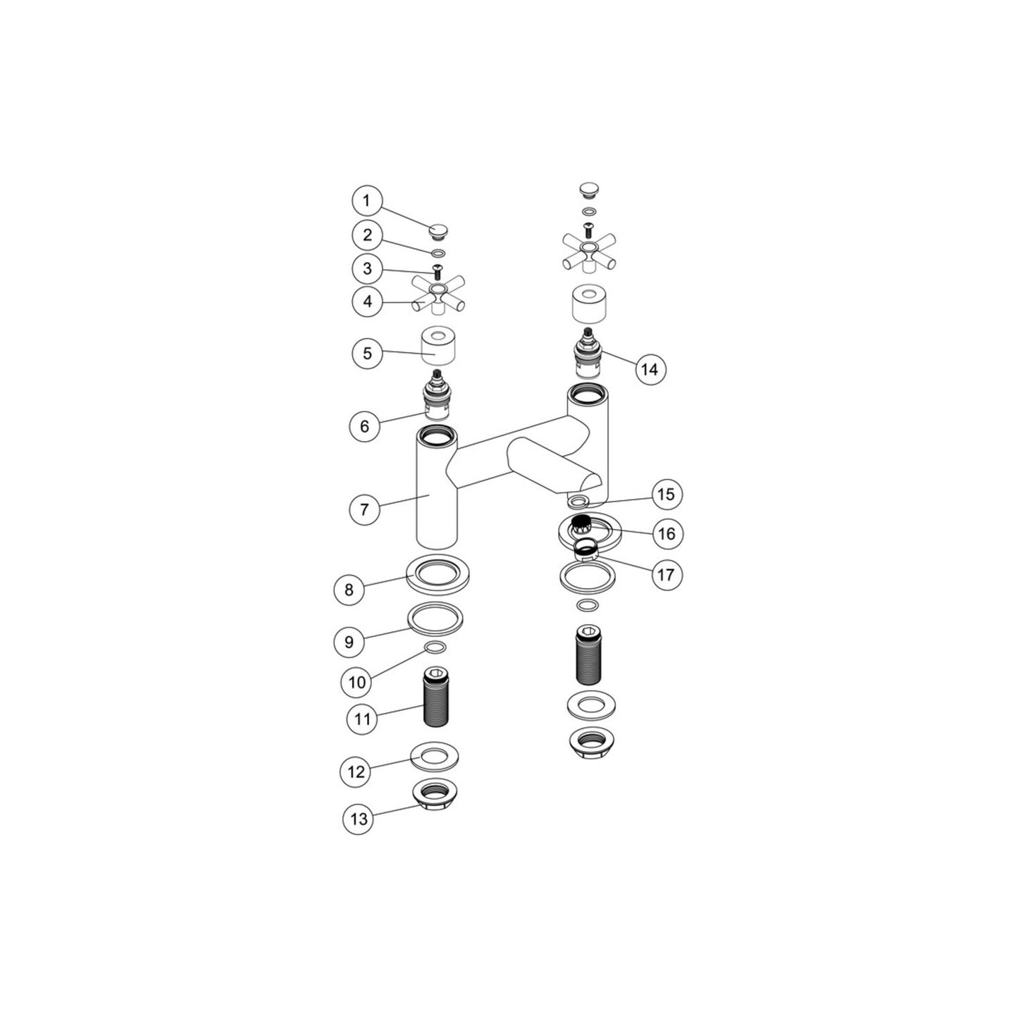 Ossian Bath Filler - Chrome