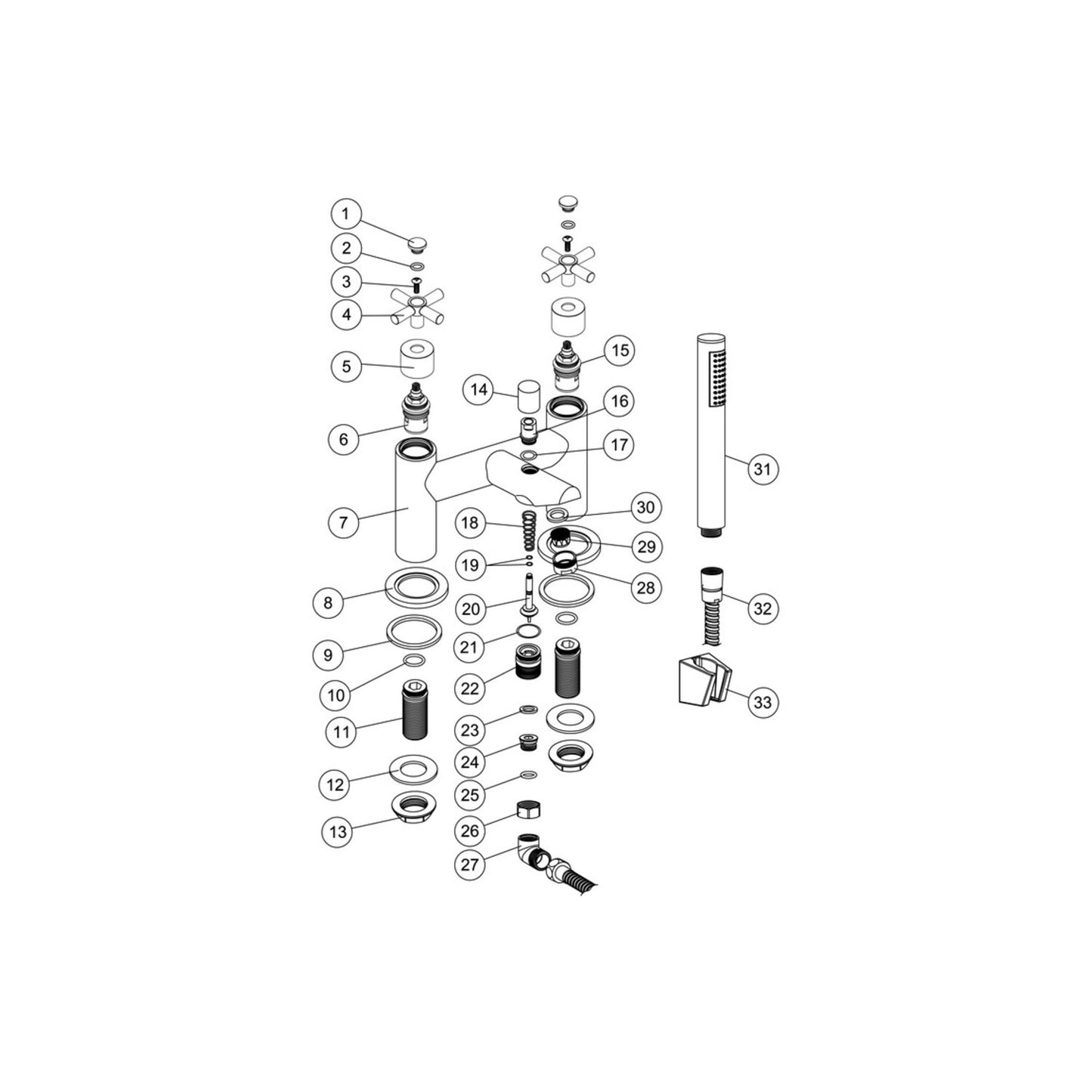 Ossian Bath/Shower Mixer - Chrome