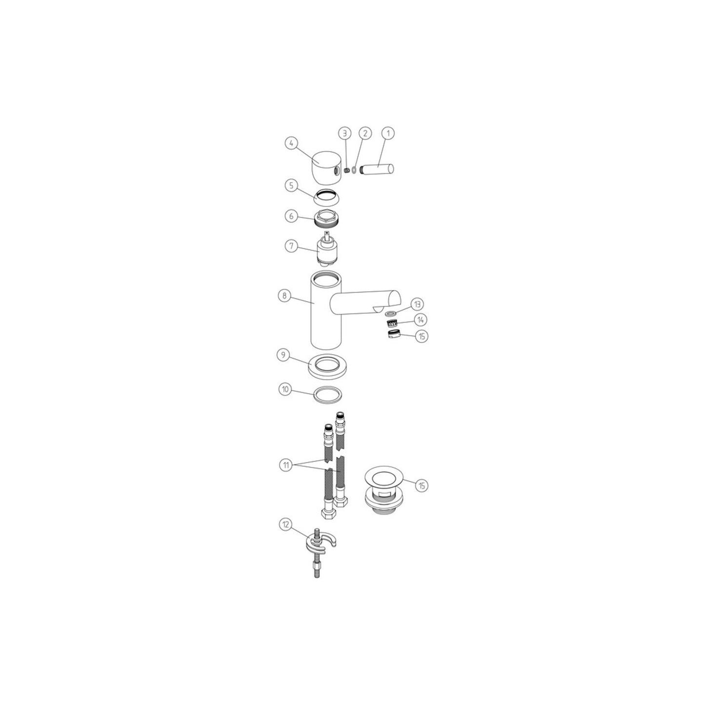 Isari Basin Mixer & Waste - Chrome