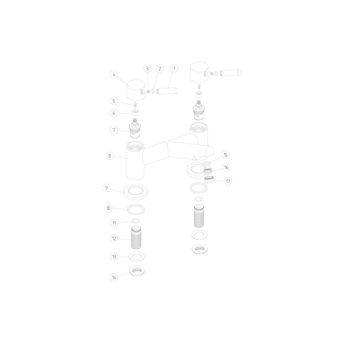 Isari Bath Filler - Chrome