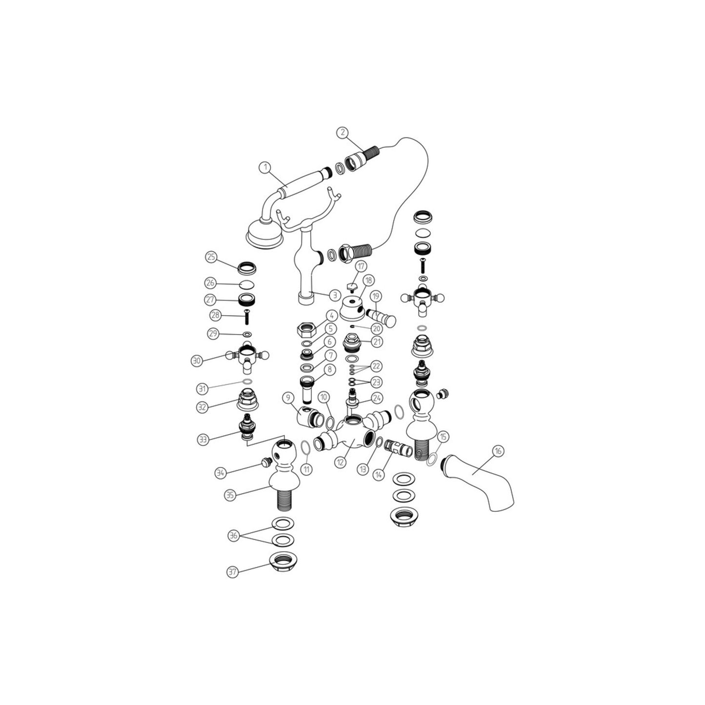 Virell Bath/Shower Mixer & Shower Kit