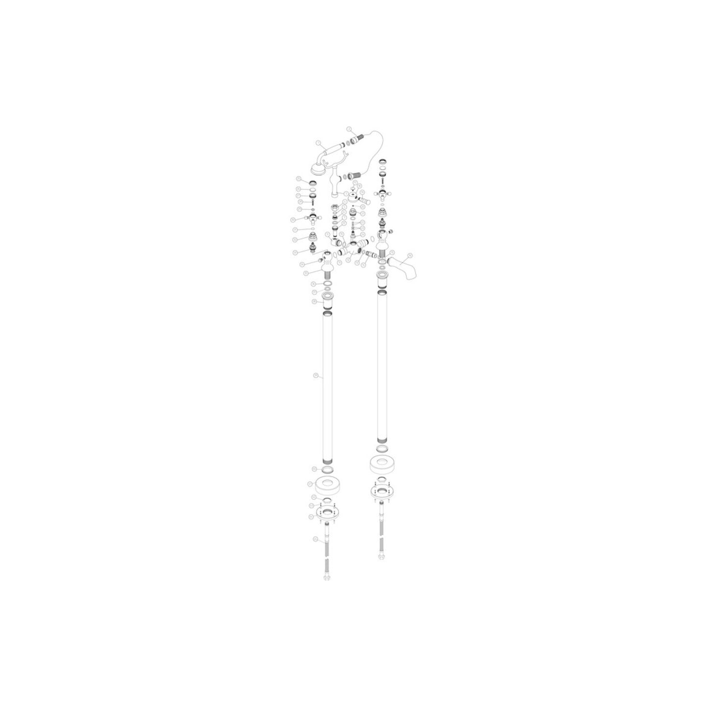Virell Floor Standing Bath/Shower Mixer & Shower Kit