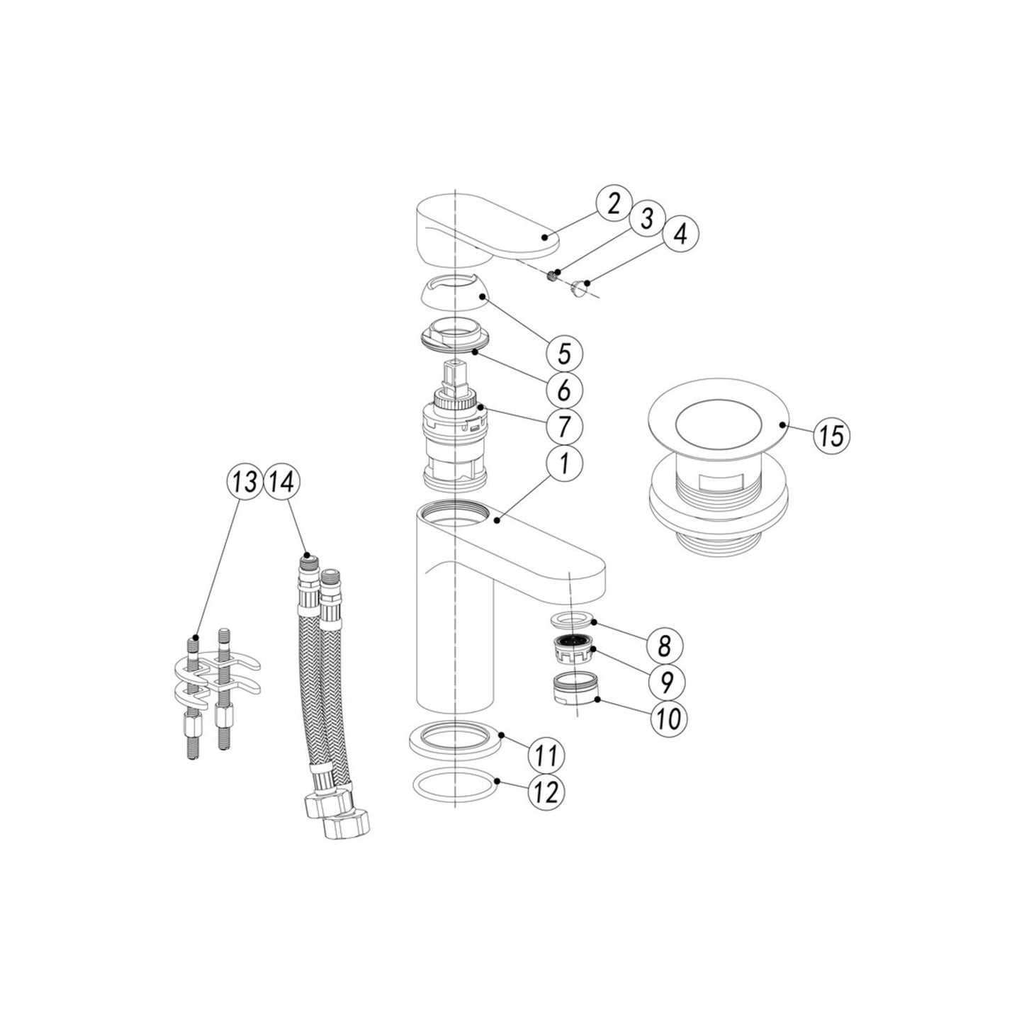 Ulvera Basin Mixer & Waste - Chrome