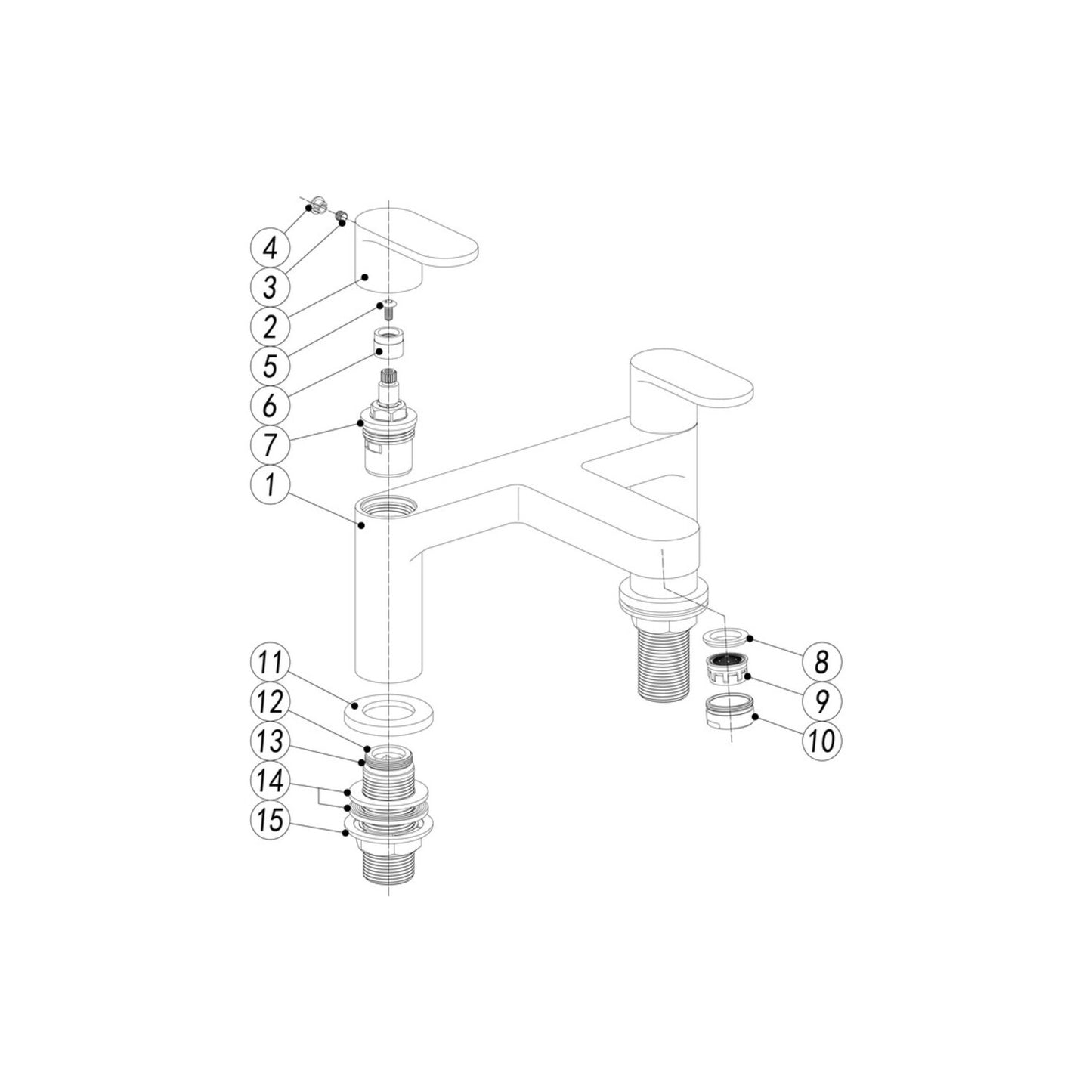 Ulvera Bath Filler - Chrome