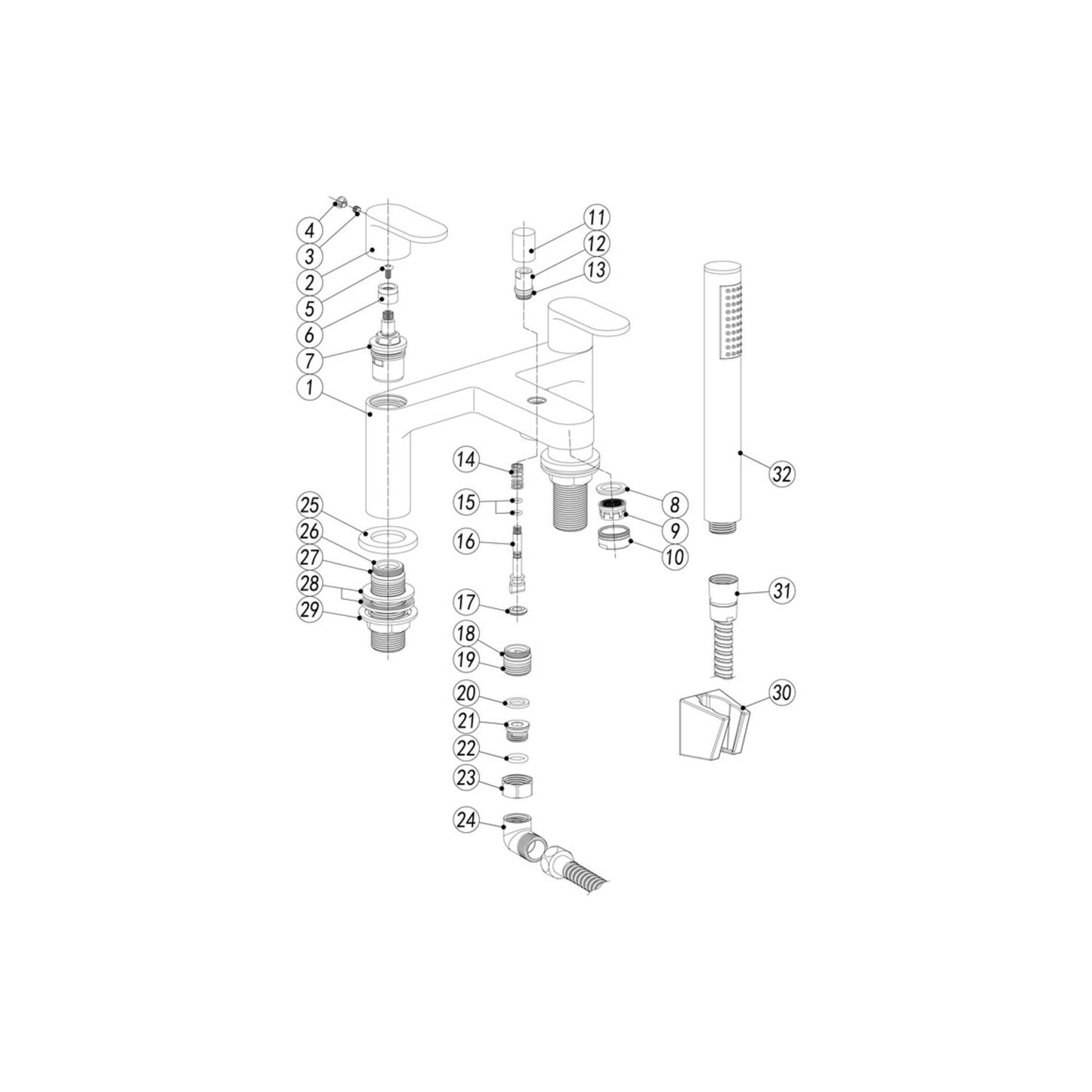 Ulvera Bath/Shower Mixer & Bracket - Chrome