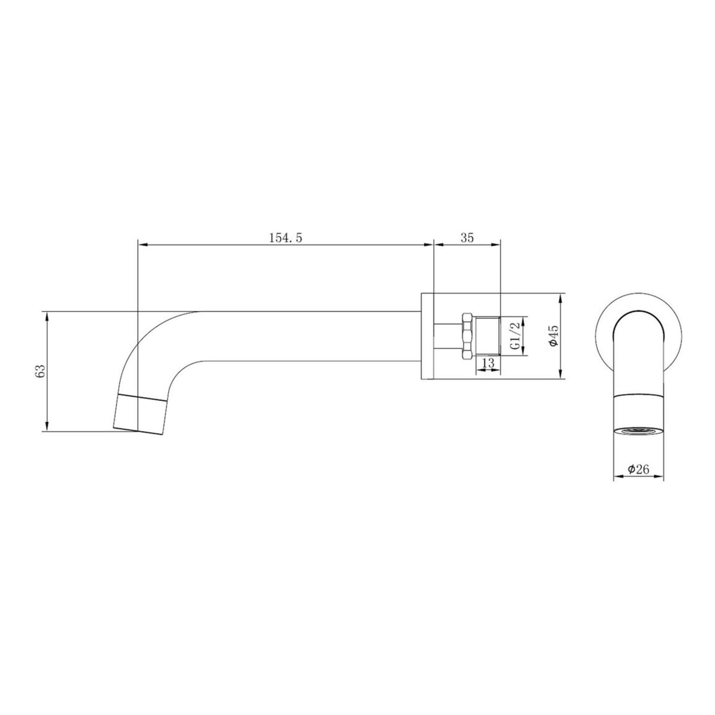 Pirell Wall Mounted Basin Mixer