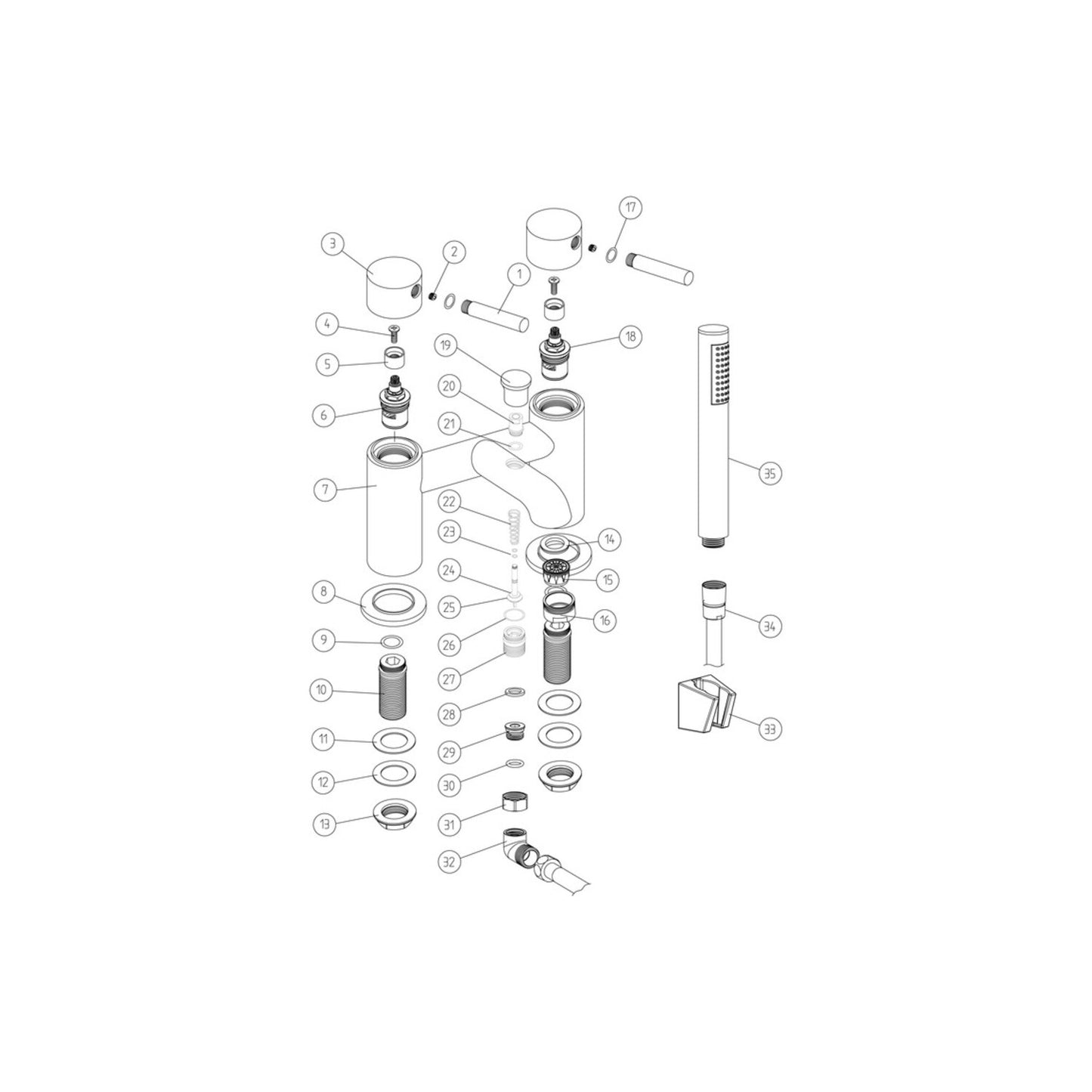 Pirell Bath/Shower Mixer & Bracket