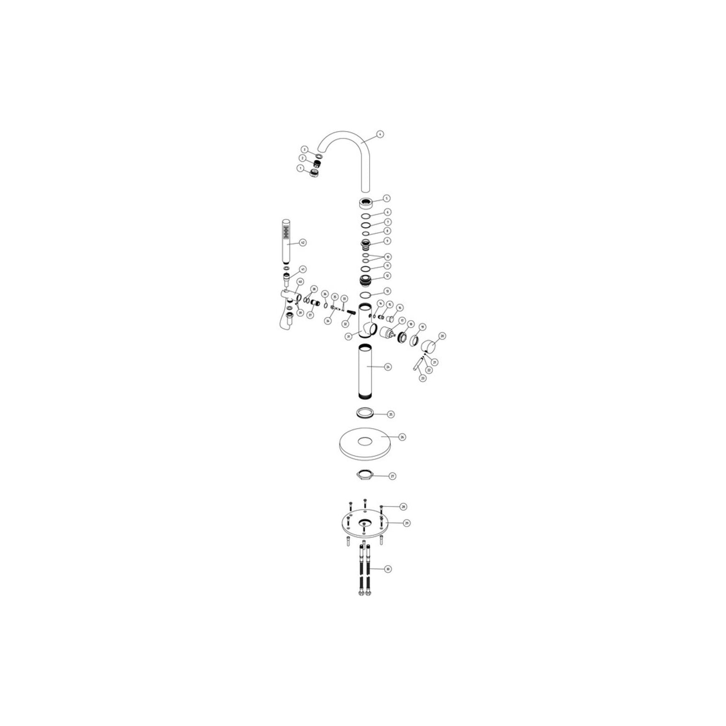 Pirell Floor Standing Bath/Shower Mixer