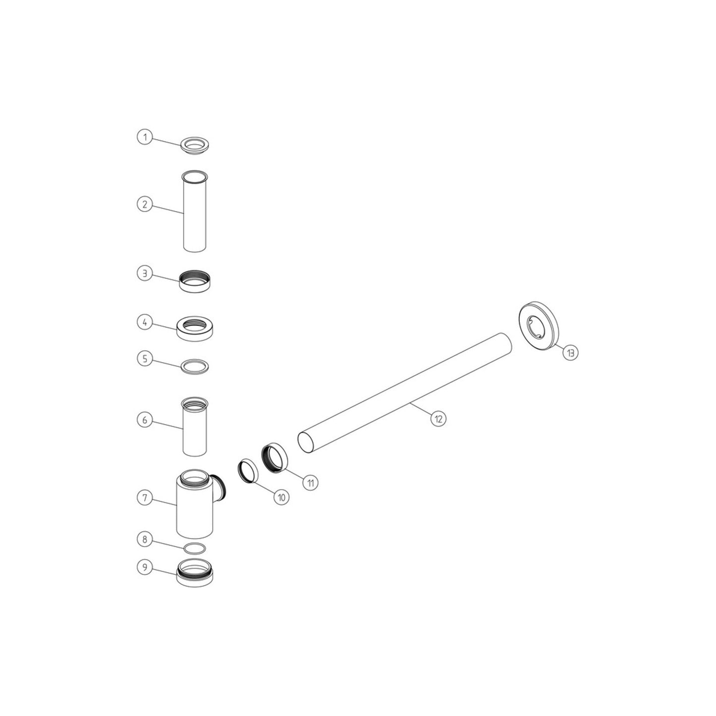 Modern Round Bottle Trap - Chrome