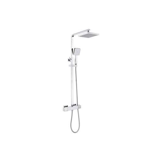 Auralen Cool-Touch Thermostatic Mixer Shower w/Riser & Overhead Kit - Chrome