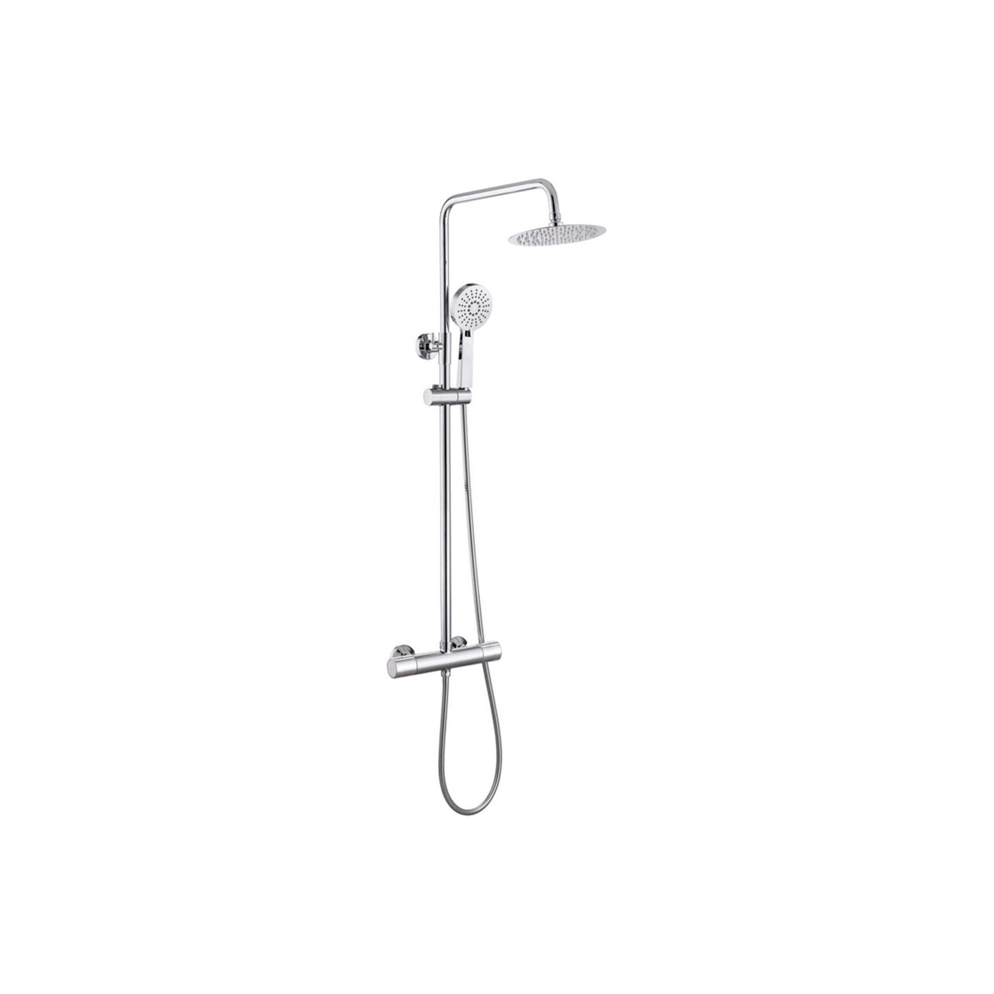 Serion Cool-Touch Thermostatic Mixer Shower w/Riser & Overhead Kit - Chrome