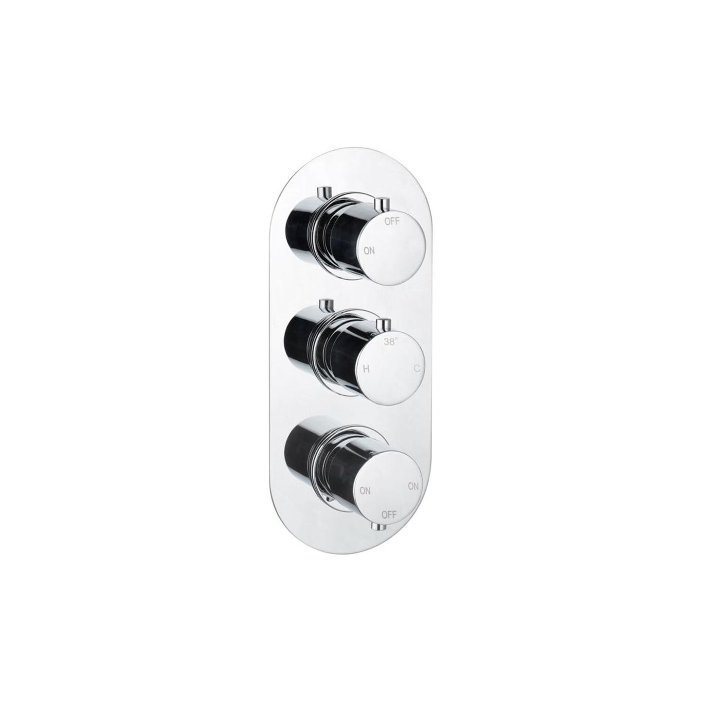 Brivana Thermostatic Three Outlet Triple Shower Valve - Chrome