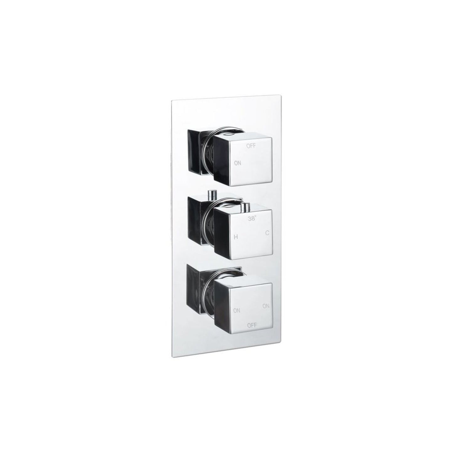 Delvyn Thermostatic Three Outlet Triple Shower Valve - Chrome