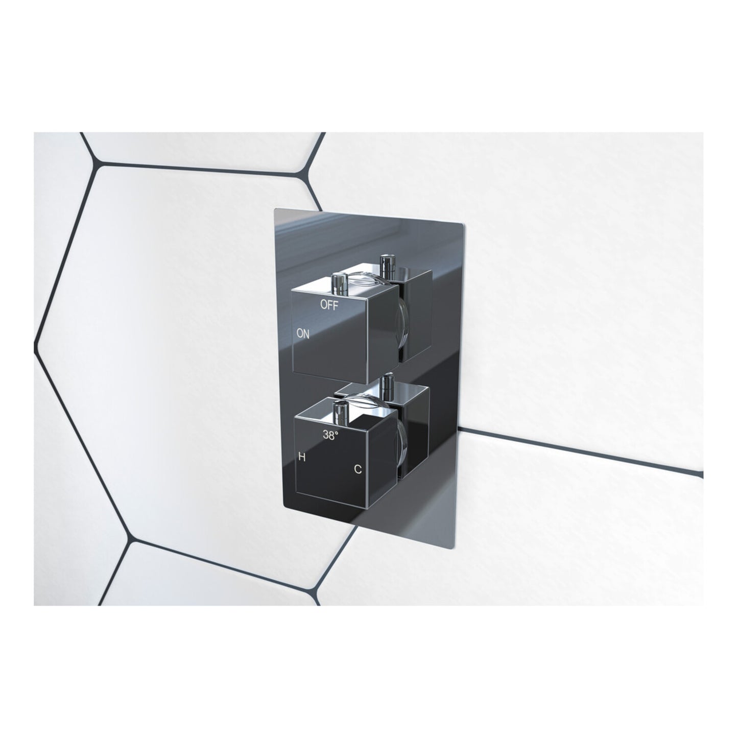 Delvyn Thermostatic Three Outlet Triple Shower Valve - Chrome