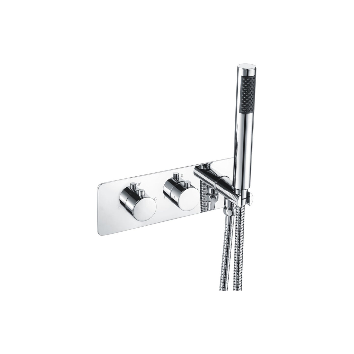 Fluvin Thermostatic Two Outlet Shower Valve w/Handset - Chrome