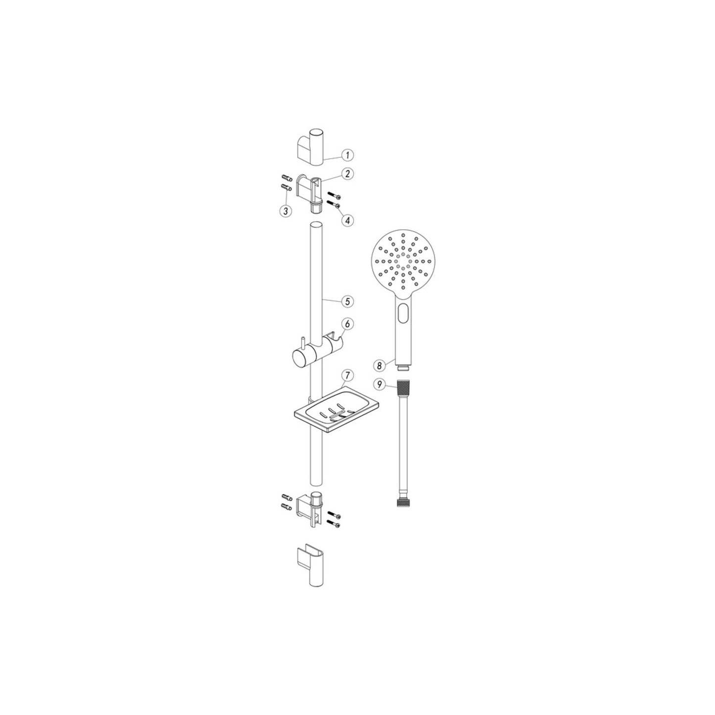 Brivana Round Push Button Shower Kit