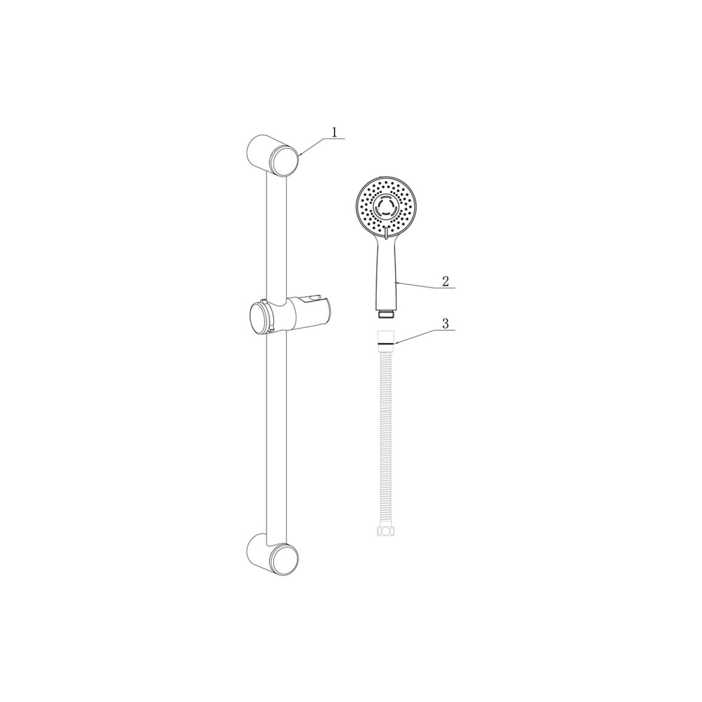 Brivana Round Slider Rail Kit & 3 Mode Handset
