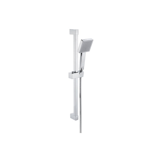 Delvyn Square Slider Rail Kit & Single Mode Handset - Chrome