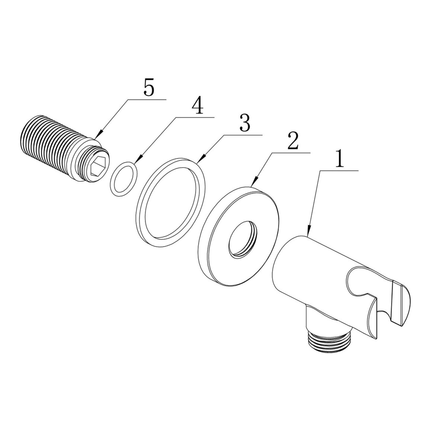 Brivana Round Handset Wall Bracket With Wall Outlet