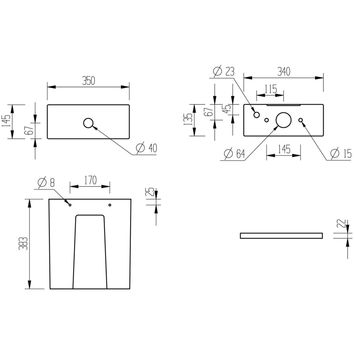 Lirien Rimless Short Projection Close Coupled Open Back WC & Soft Close Seat