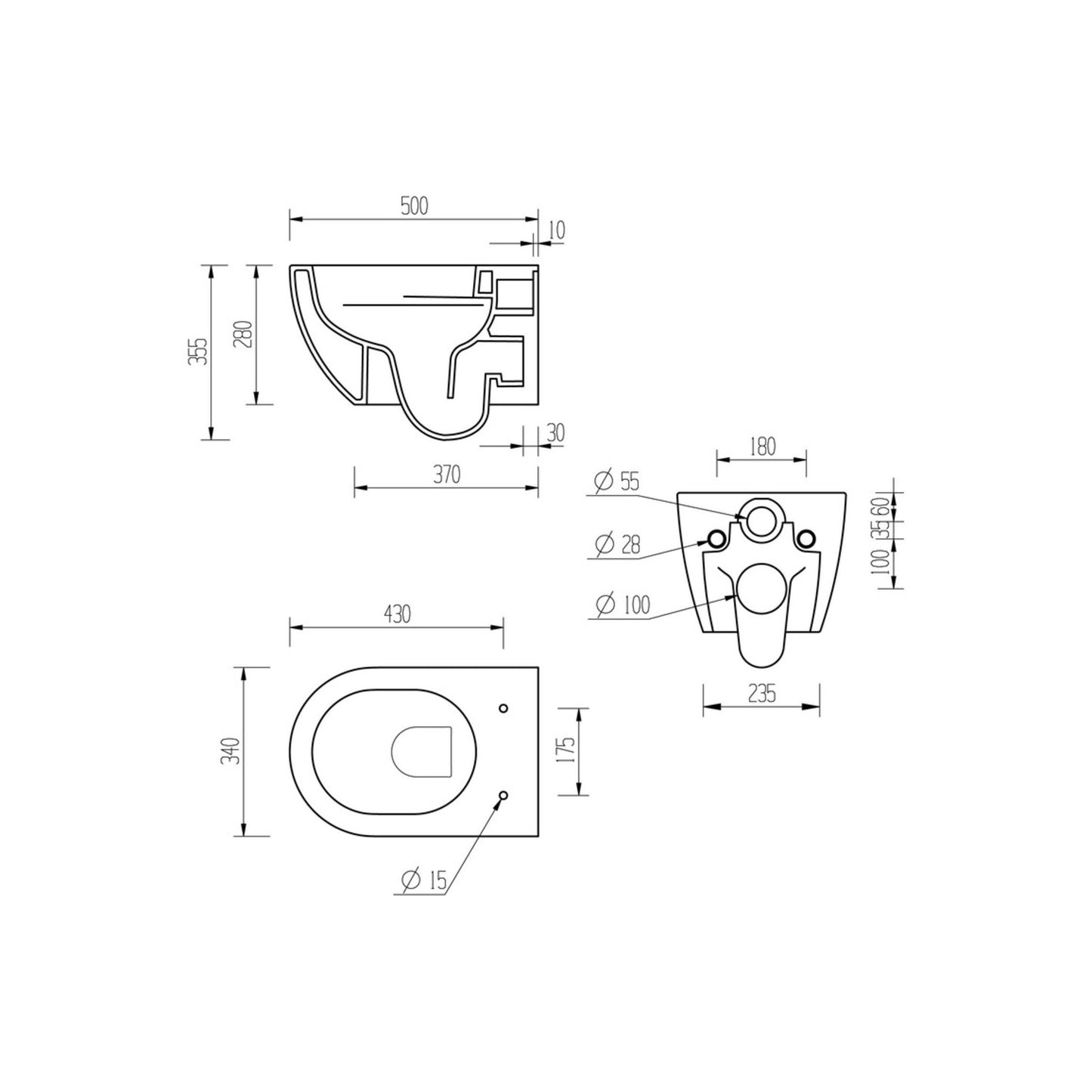 Lirien Rimless Wall Hung WC & Soft Close Seat