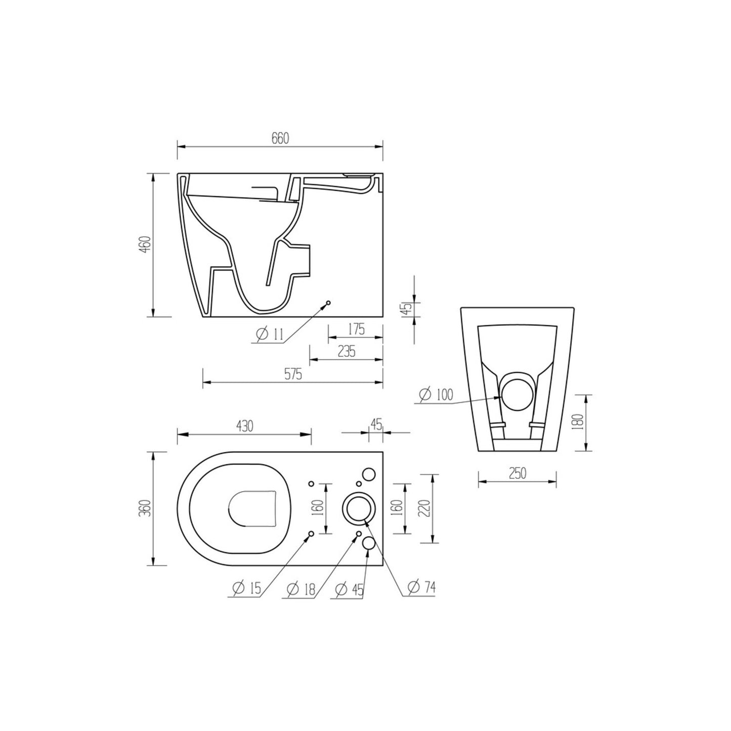 Cinta Rimless Close Coupled Fully Shrouded Comfort Height WC & Soft Close Seat