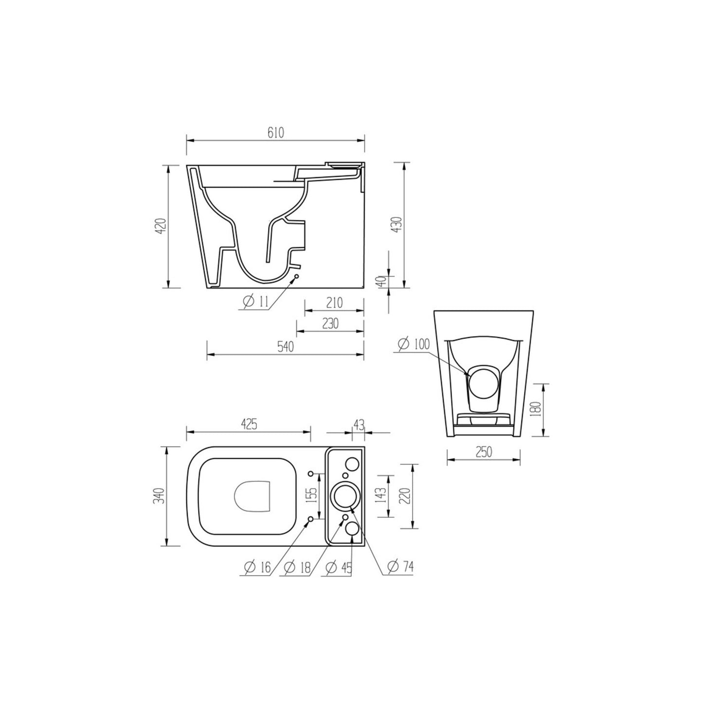 Tahlia Rimless Close Coupled Fully Shrouded Short Projection WC & Soft Close Seat