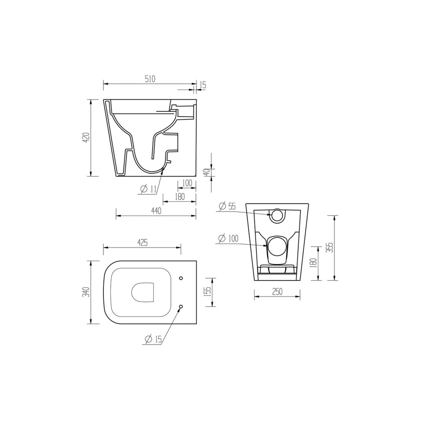 Tahlia Rimless Back To Wall Short Projection WC & Soft Close Seat