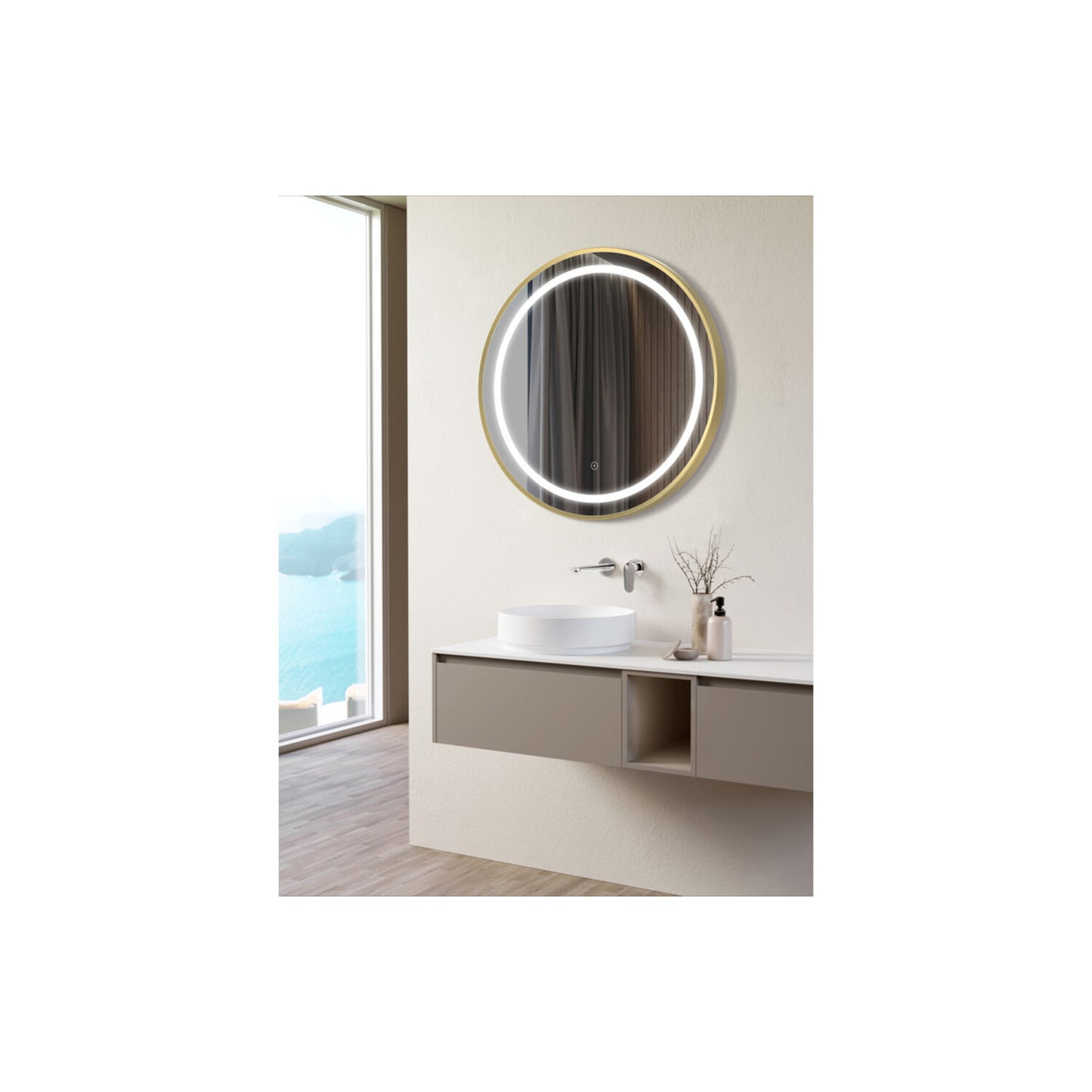 Halori 600mm Round Front-Lit LED Mirror