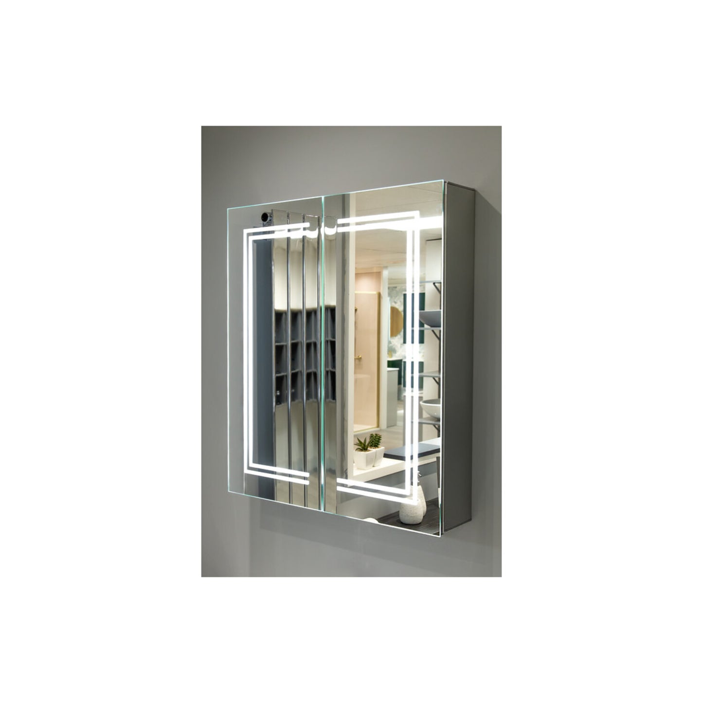 Evania 600mm 2 Door Front-Lit LED Mirror Cabinet