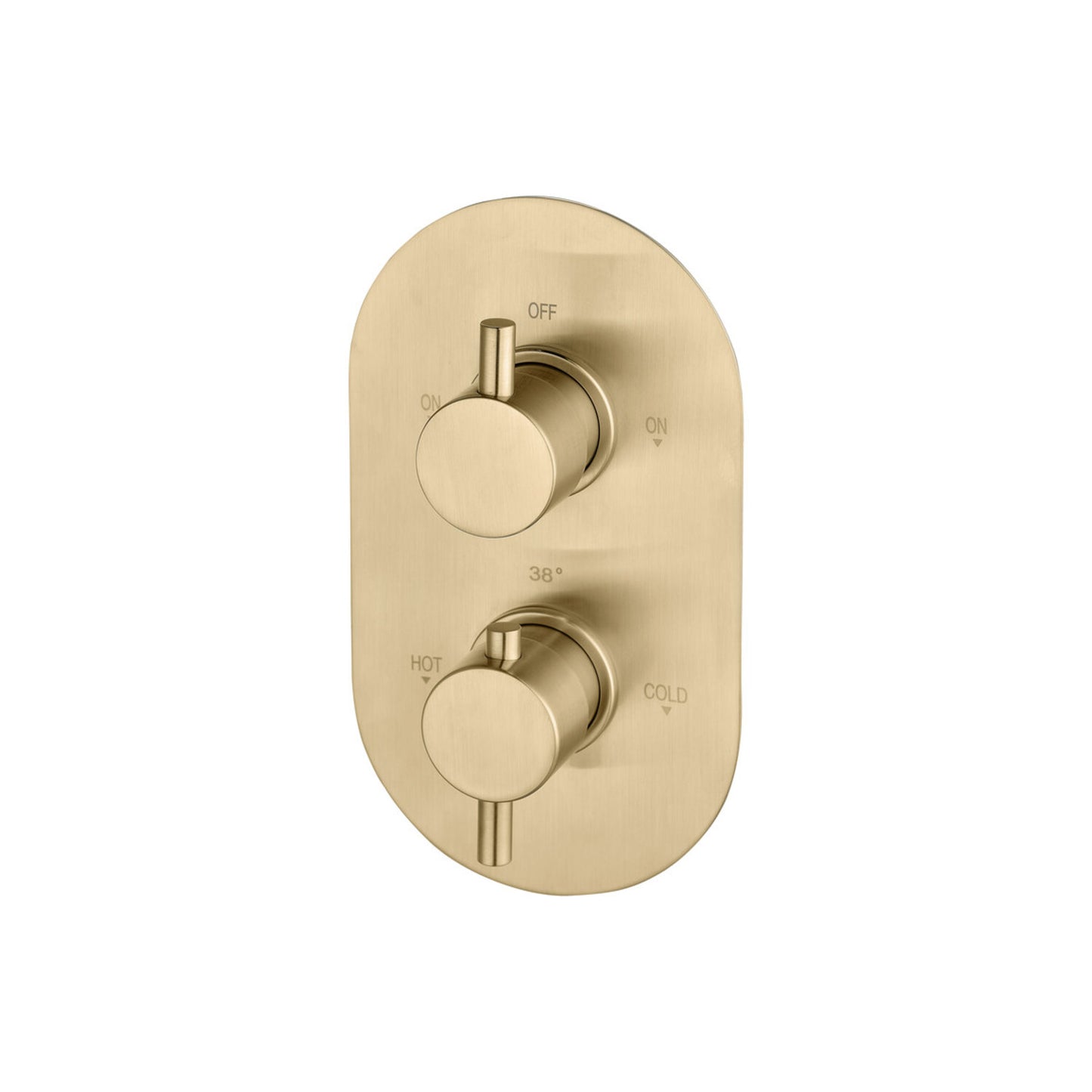 Two Outlet Shower Valve - Brushed Brass
