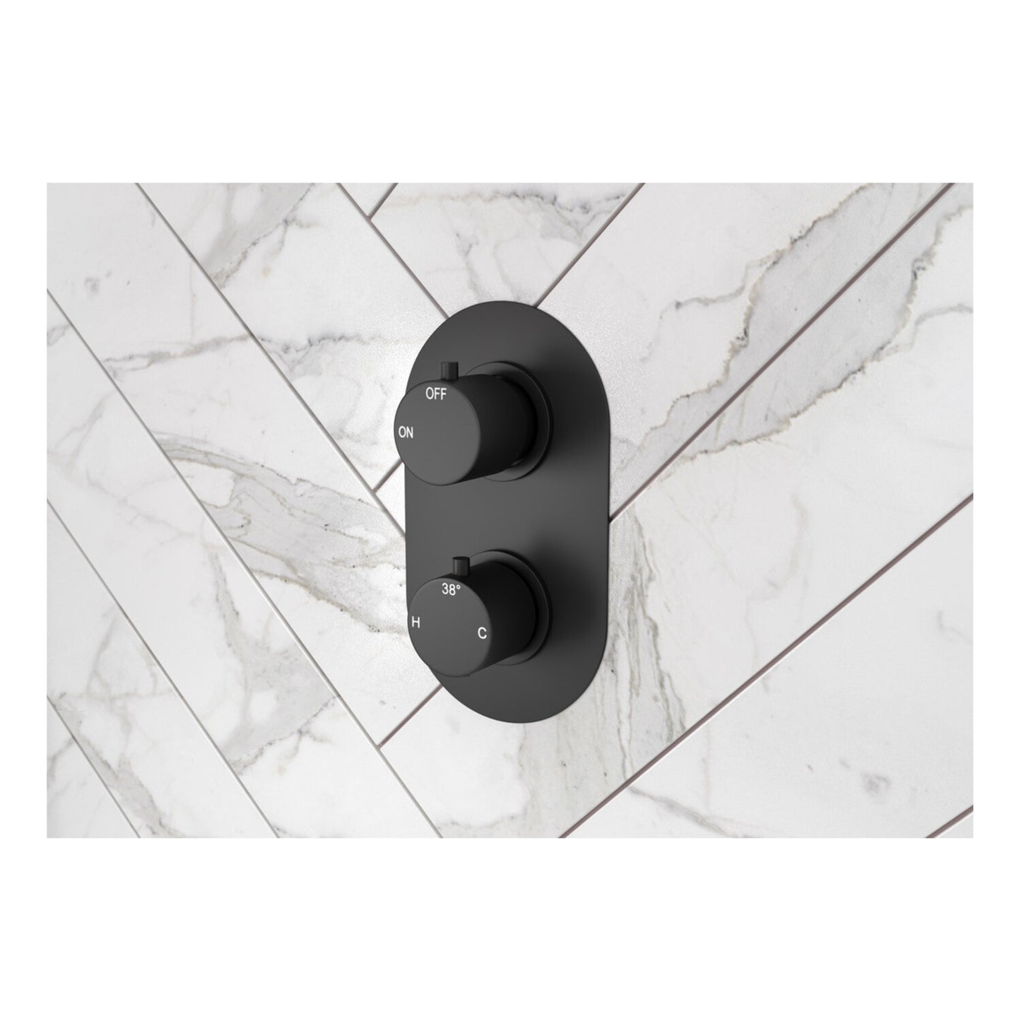 Brivana Thermostatic Single Outlet Twin Shower Valve