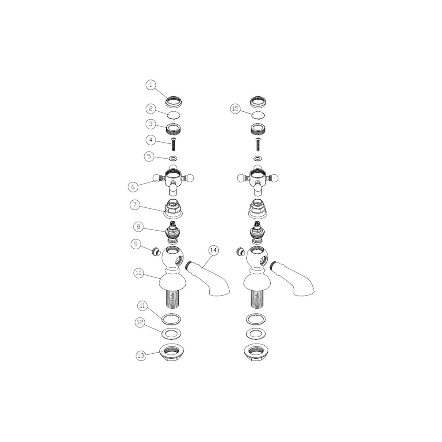 Virell Bath Pillar Taps